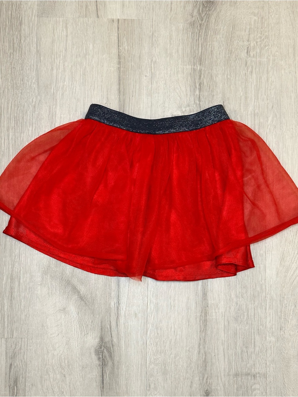 Kids - 3 for $10 - Girls Red Tulle Skirt with Glitter Waistband